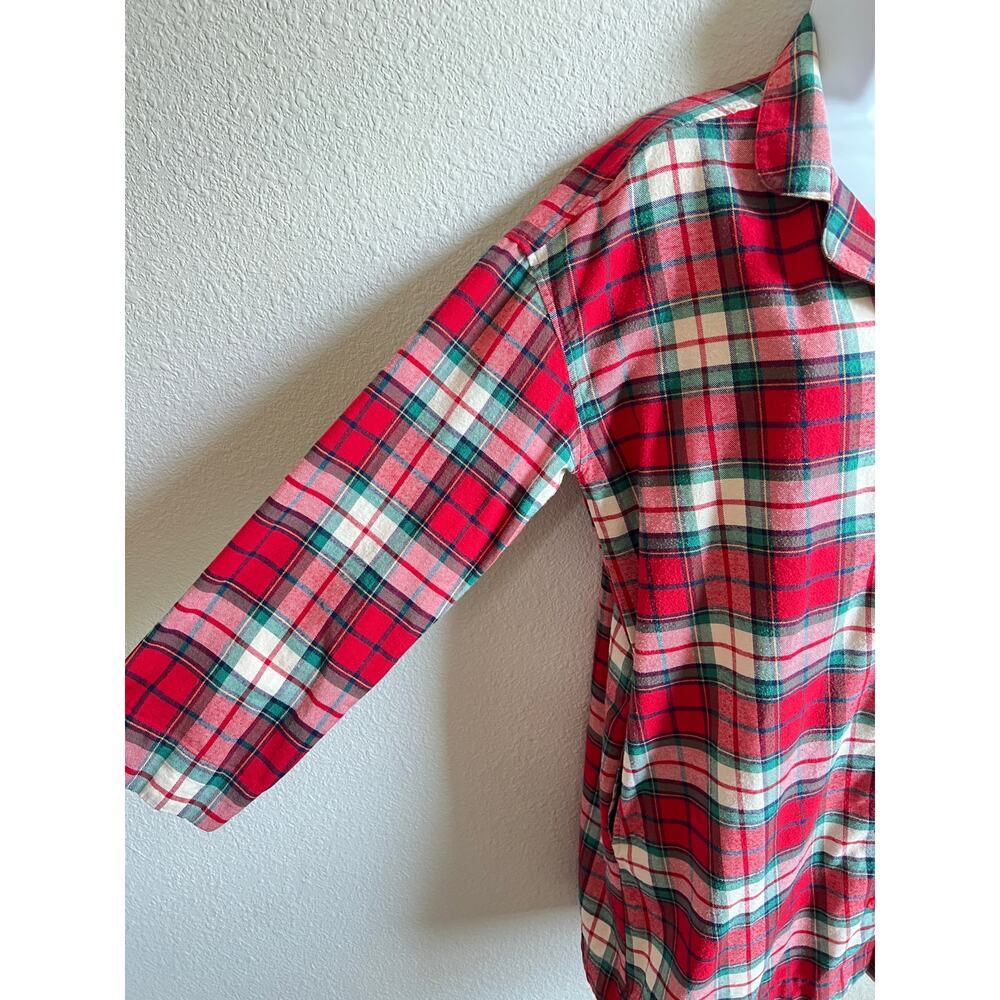 Hanna Andersson Holiday Flannel Red Plaid Nightgown Women's Small Pajamas - Picture 5 of 8